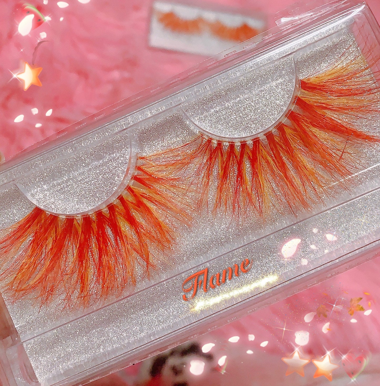 Inked Doll Cosmetics - *FLAME* (Orange/Red) DreamDoll Color Lashes!