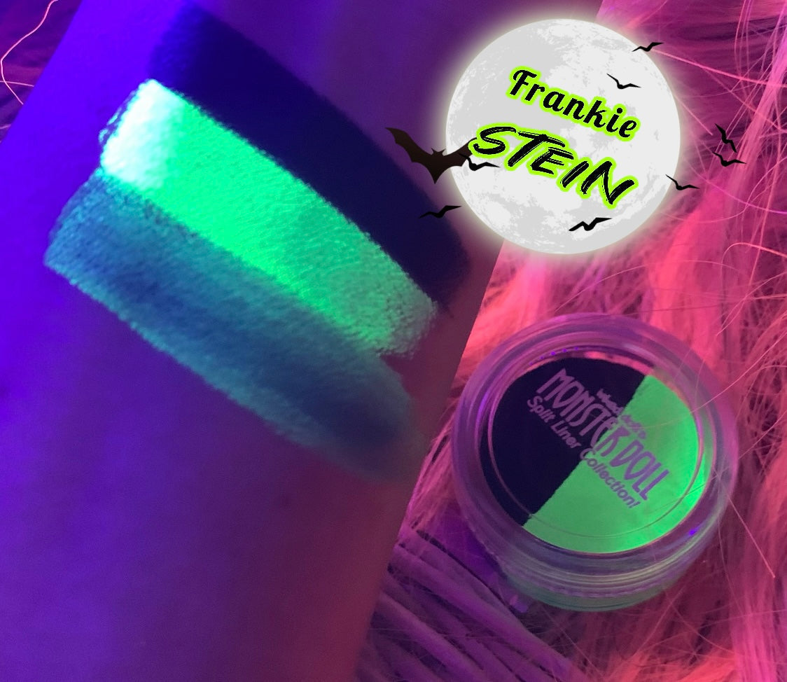 Inked Doll Cosmetics - (HUGE!) Monster Doll FRANKIE STEIN *UV Neon Pastel* SPLIT LINER/FACE/BODY PAINT!