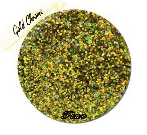 Inked Doll Cosmetics - GOLD CHROME (CHUNKY or FINE) Holographic Glamdoll Glitter
