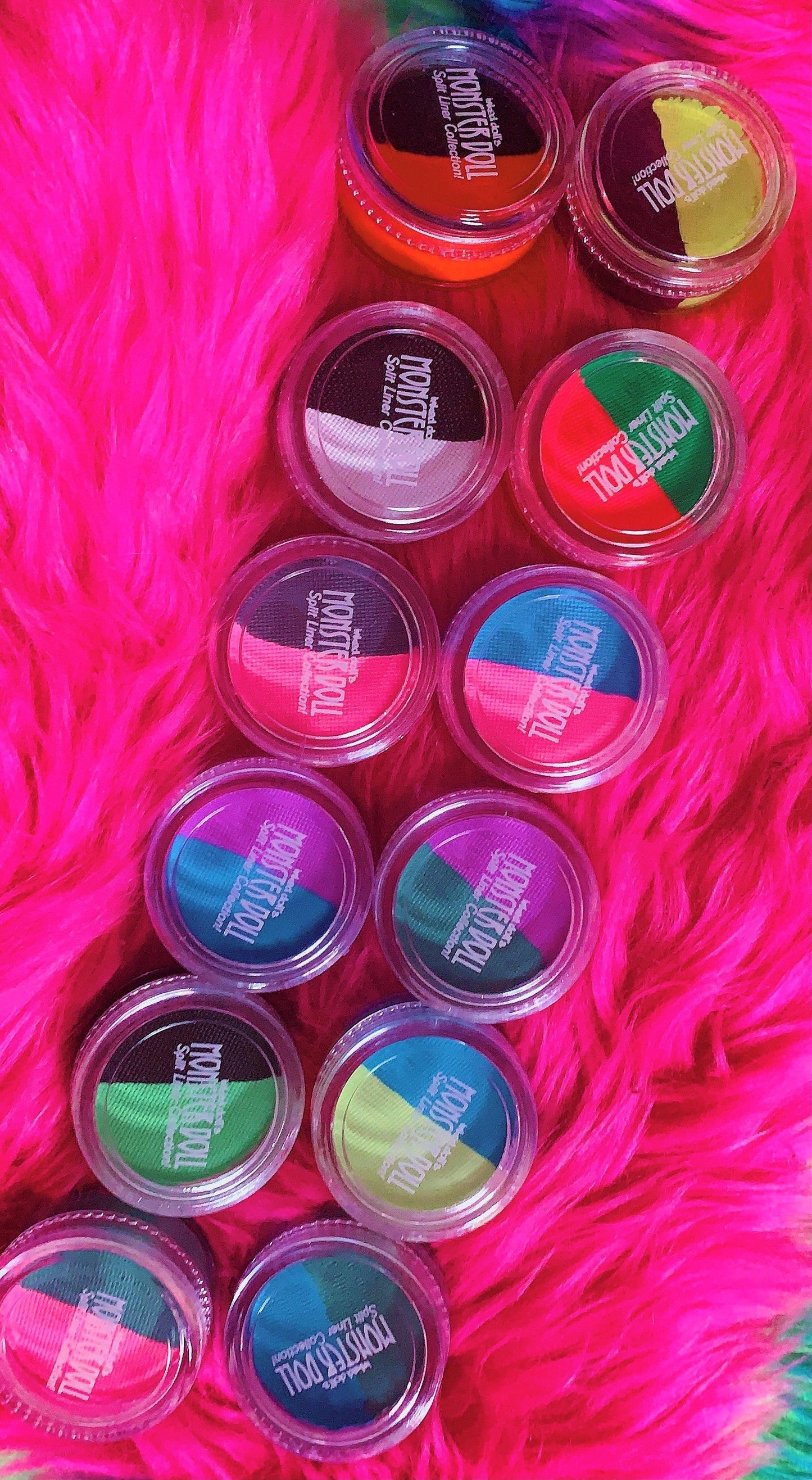 Inked Doll Cosmetics - (HUGE!) Monster Doll DRACULAURA *UV Neon/Pastel* Split Liner/Face/Body Paint