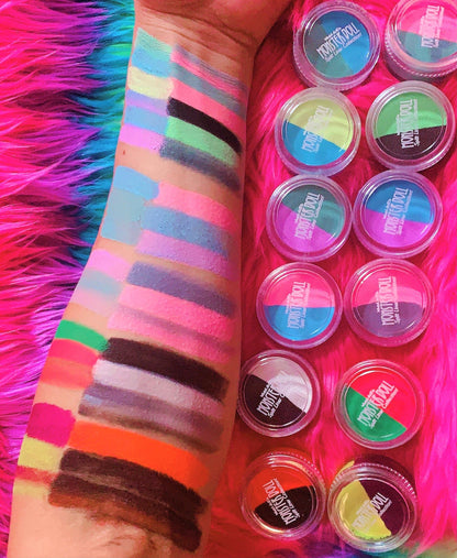 Inked Doll Cosmetics - (HUGE!) Monster Doll FRANKIE STEIN *UV Neon Pastel* SPLIT LINER/FACE/BODY PAINT!