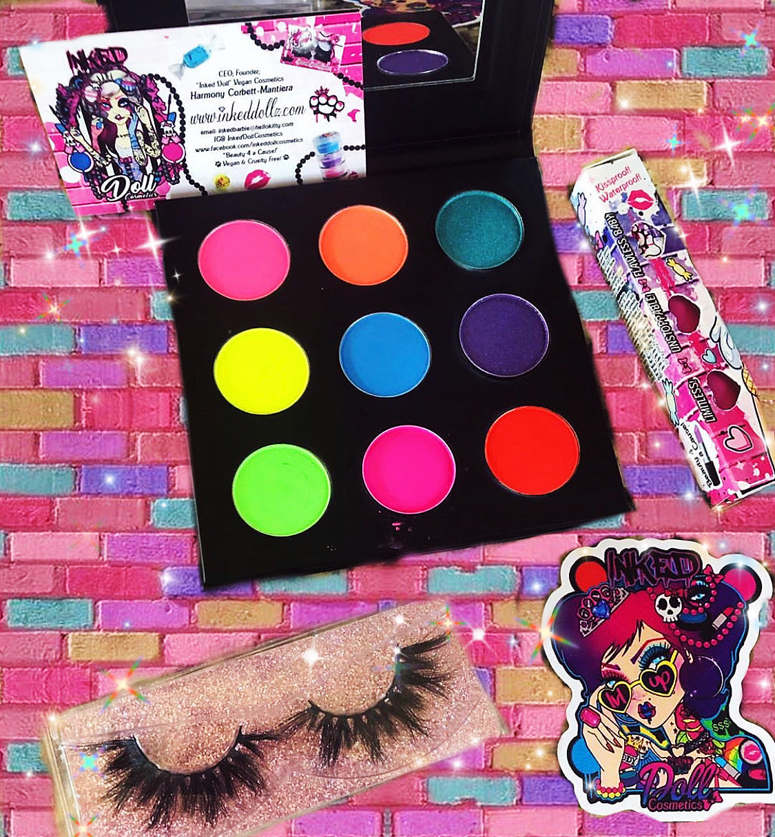 Inked Doll Cosmetics - ISSA MOOD!! 9 PC MINI *BLACKLIGHT* NEON PALETTE