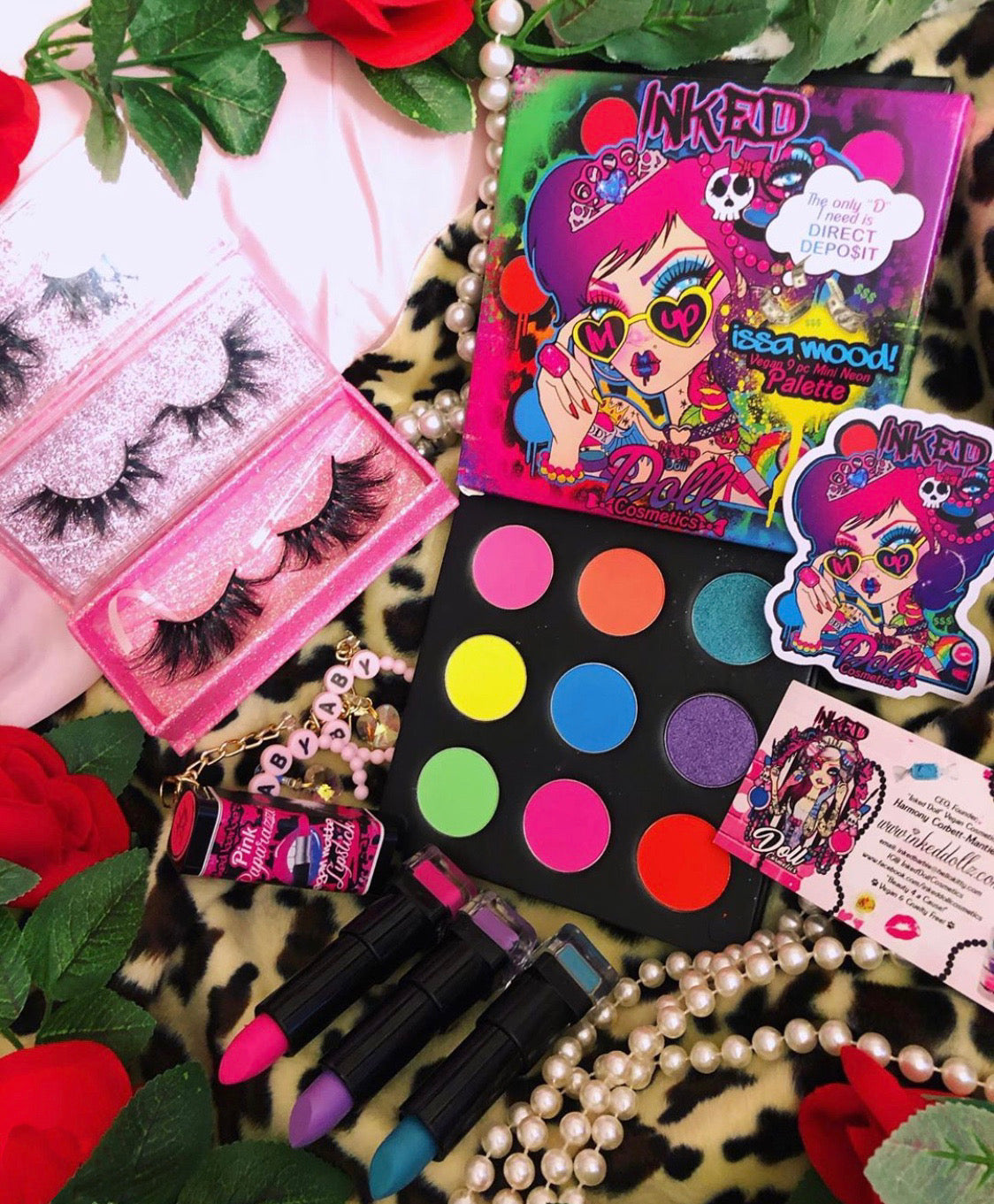 Inked Doll Cosmetics - ISSA MOOD!! 9 PC MINI *BLACKLIGHT* NEON PALETTE
