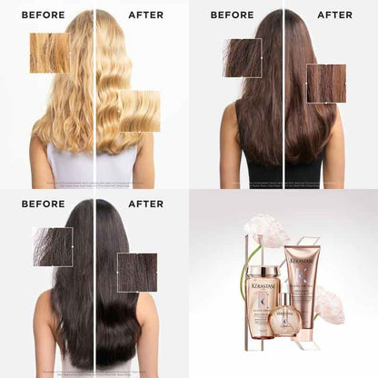 Kérastase Gloss Absolu Home & Away Bundle + FREE Glaze Drops Hair Oil