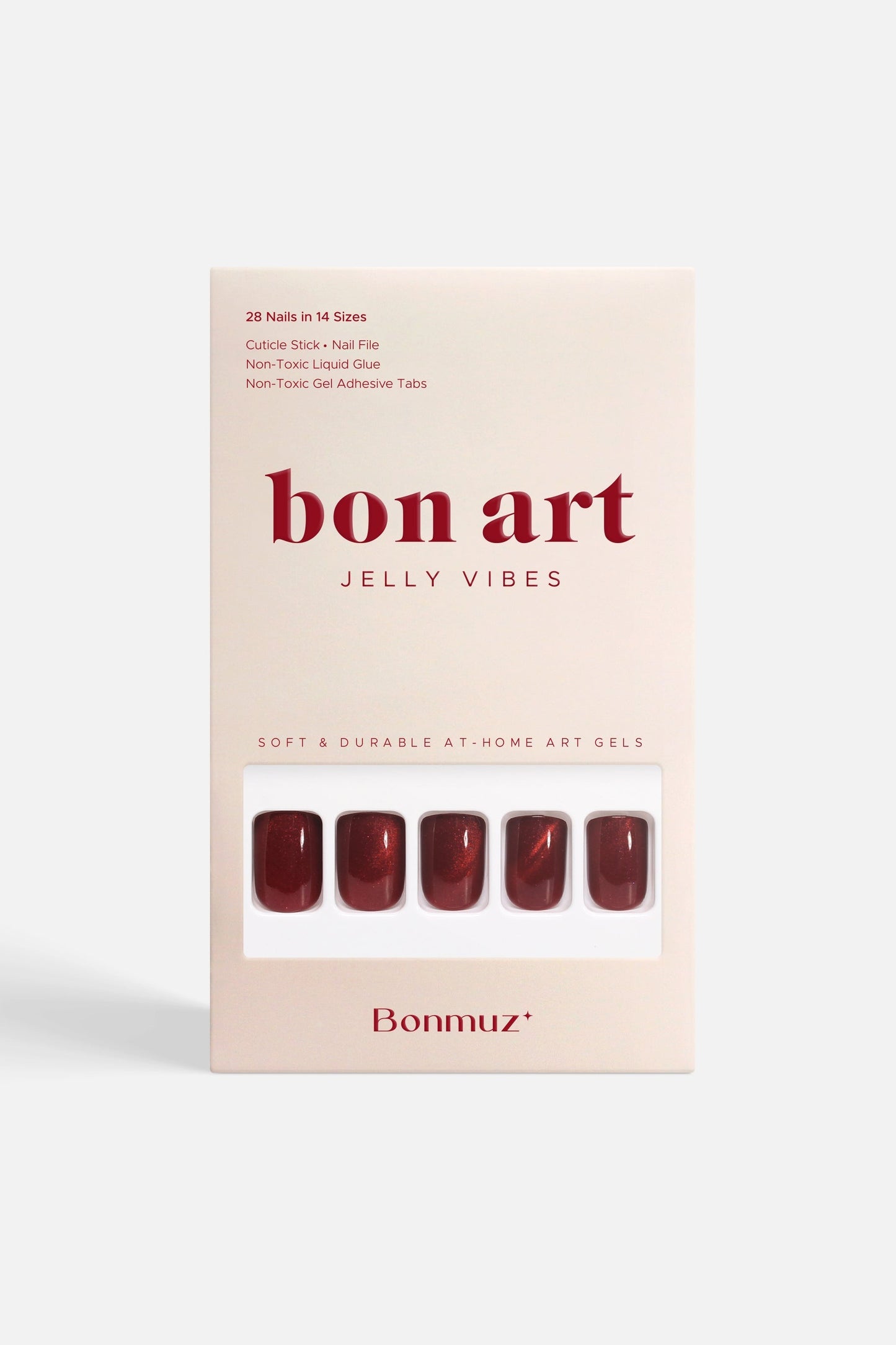 Bonmuz - Starlite Red | Soft & Durable Press-On Nails