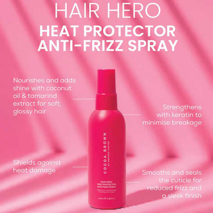 Cocoa Brown Hair Hero Heat Protector Anti-Frizz Spray