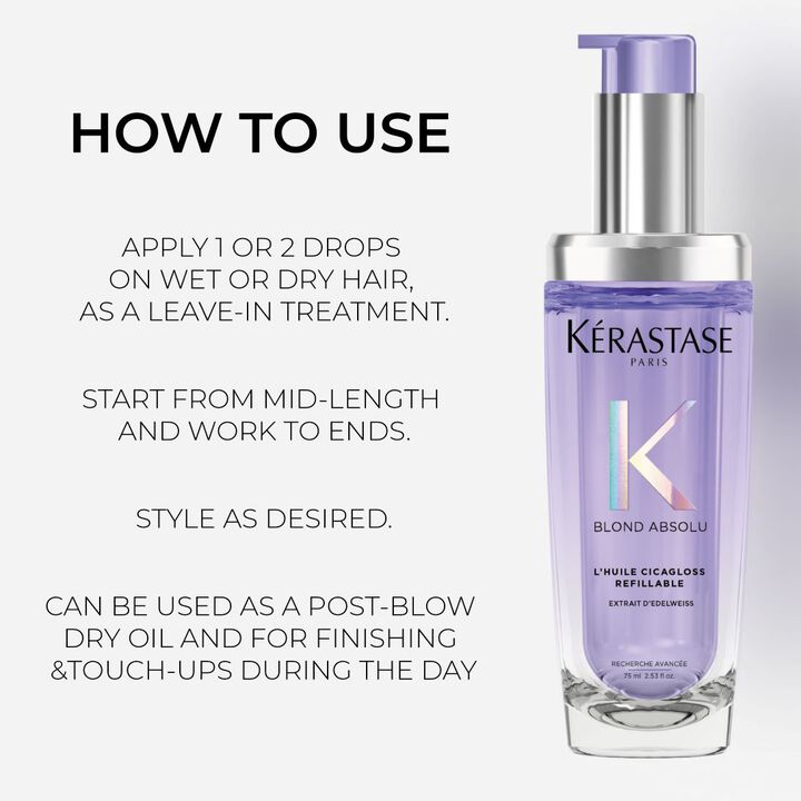 Kérastase Blond Absolu Huile Cicagloss Hair Oil In Refillable Bottle