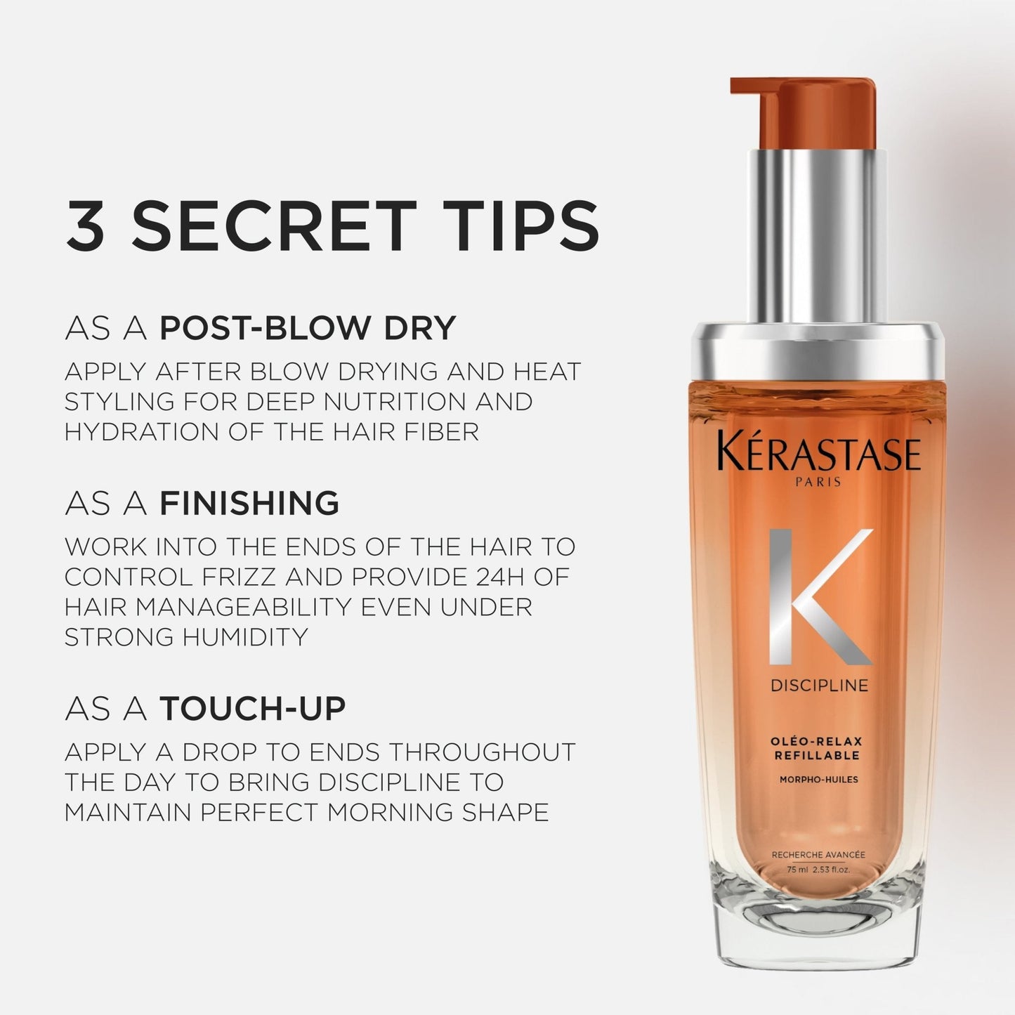 Kérastase Discipline Hair Oil For Frizzy Hair In Refillable Bottle